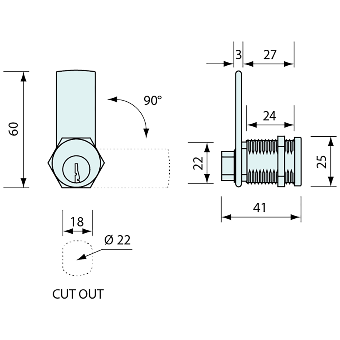 Cam Lock Heavy Duty Round Face Chrome 27mm